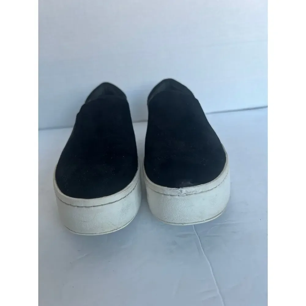 Vince‎ Warren Black Suede White Platform Round Toe Slip On Skate Sneaker Shoes 7